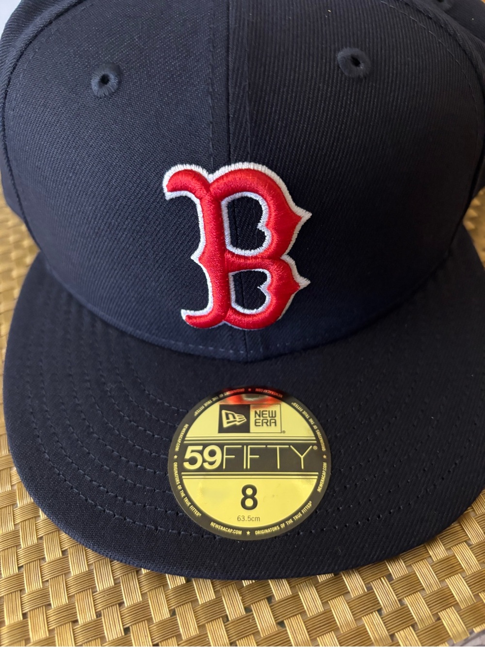 New Era 59FIFTY Navy Boston Red Sox Fitted Hat - size 8